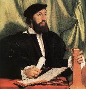HOLBEIN, Hans the Younger Unknown Gentleman with Music Books and Lute sf Germany oil painting artist